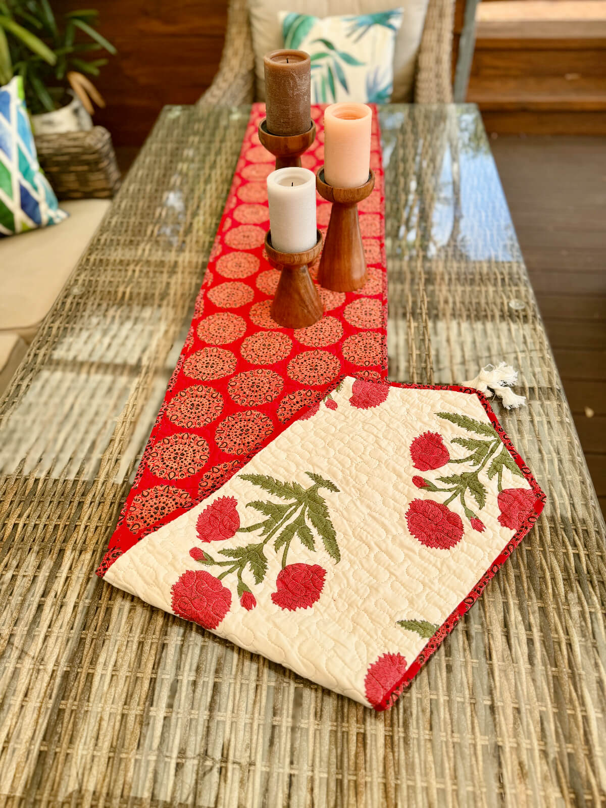 Orange-Rangoli-on-Red-3